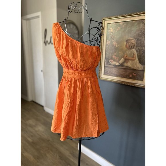 NWT Sample French Connection Womens Orange Party Midi Summer Dress Size Small 6 - Picture 1 of 6